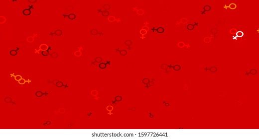 Light Red, Yellow vector pattern with feminism elements. Simple design in abstract style with women’s rights activism. New design for applications.