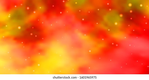 Light Red, Yellow vector pattern with abstract stars. Blur decorative design in simple style with stars. Theme for cell phones.