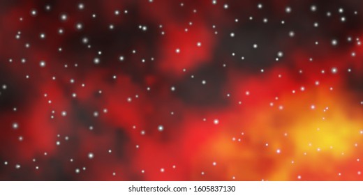 Light Red, Yellow vector pattern with abstract stars. Modern geometric abstract illustration with stars. Best design for your ad, poster, banner.