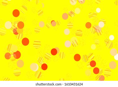 Light Red, Yellow vector pattern with spheres. Blurred decorative design in abstract style with bubbles. Design for poster, banner of websites.