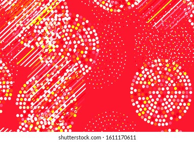 Light Red, Yellow vector pattern with spheres. Blurred decorative design in abstract style with bubbles. Pattern for textures of wallpapers.