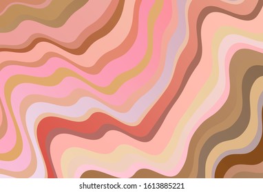 Light Red, Yellow vector pattern with wry lines. Glitter abstract illustration with wry lines. A completely new template for your design.