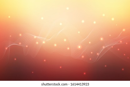 Light Red, Yellow vector pattern with spheres. Glitter abstract illustration with blurred drops of rain. Pattern can be used as texture of water, rain drops.