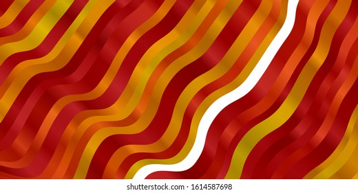Light Red, Yellow vector pattern with wry lines. Colorful illustration in abstract style with bent lines. Smart design for your promotions.