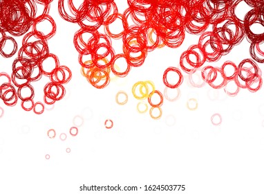 Light Red, Yellow vector pattern with spheres. Illustration with set of shining colorful abstract circles. Pattern for ads, leaflets.