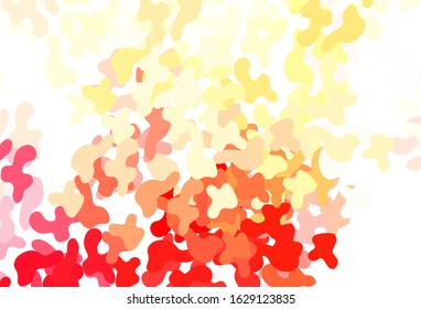Light Red, Yellow vector pattern with random forms. Colorful chaotic forms with gradient in modern style. Modern design for your business card.