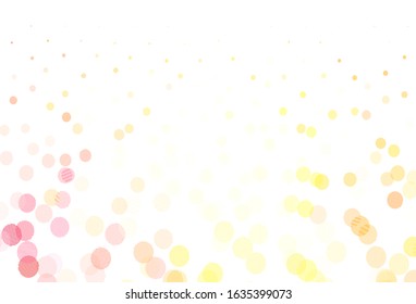 Light Red, Yellow vector pattern with spheres. Modern abstract illustration with colorful water drops. Pattern for beautiful websites.