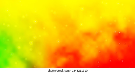 Light Red, Yellow vector pattern with abstract stars. Shining colorful illustration with small and big stars. Pattern for websites, landing pages.