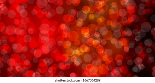 Light Red, Yellow vector pattern with spheres. Modern abstract illustration with colorful circle shapes. Design for your commercials.
