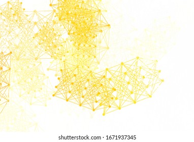 Light Red, Yellow vector pattern with artificial intelligence network. Colorful design in simple style with AI links. Template for ads of intellect, innovations.