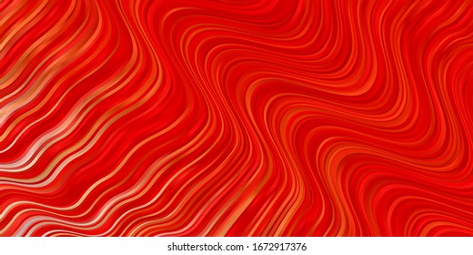 Light Red, Yellow vector pattern with lines. Illustration in abstract style with gradient curved.  Design for your business promotion.