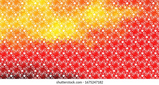 Light Red, Yellow vector pattern with lines. Bright illustration with gradient circular arcs. Design for your business promotion.
