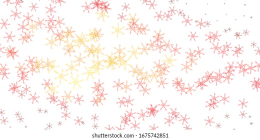 Light Red, Yellow vector pattern with wry lines. Colorful illustration with curved lines. Best design for your posters, banners.