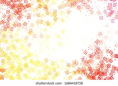 Light Red, Yellow vector pattern with sharp lines, dots. Shining colored illustration with sharp stripes. Pattern for ad, booklets, leaflets.