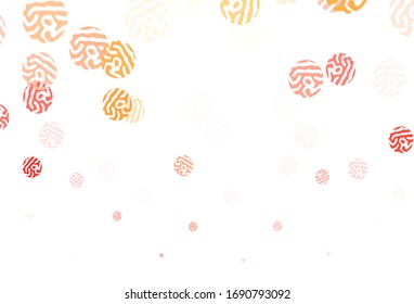 Light Red, Yellow vector pattern with spheres. Modern abstract illustration with colorful water drops. Pattern for futuristic ad, booklets.