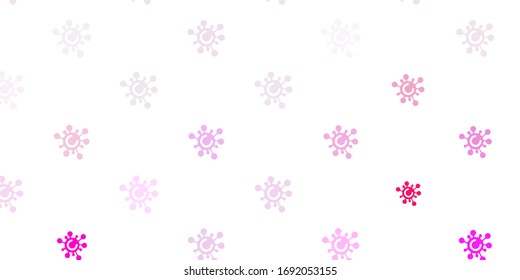 Light Red, Yellow vector pattern with coronavirus elements. Colorful  gradient illness symbols in simple abstract style. Wallpaper for health protection.