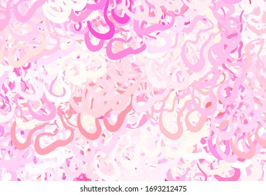 Light Red, Yellow vector pattern with bent lines. A circumflex abstract illustration with gradient. A new texture for your  ad, booklets, leaflets.