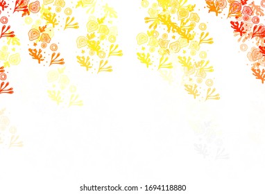 Light Red, Yellow vector pattern with random forms. Colorful chaotic forms with gradient in modern style. Elegant design for wallpapers.