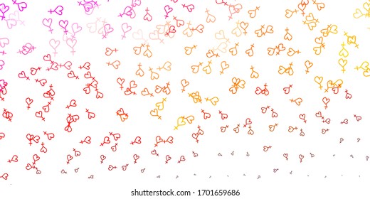 Light Red, Yellow vector pattern with feminism elements. Abstract illustration with a depiction of women's power. Simple design for your web site.