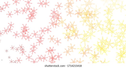 Light Red, Yellow vector pattern with lines. Illustration in halftone style with gradient curves. Pattern for websites, landing pages.