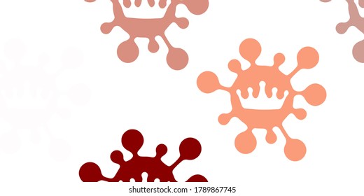 Light red, yellow vector pattern with coronavirus elements. Colorful abstract illustration with gradient medical shapes. Simple design against epidemic information.