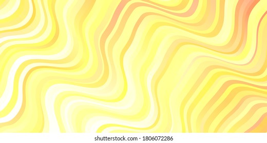 Light Red, Yellow vector pattern with curves. Abstract illustration with gradient bows. Template for your UI design.