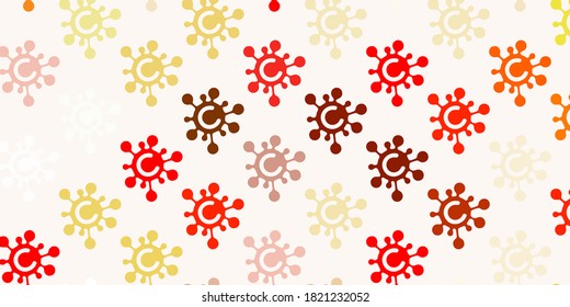 Light Red, Yellow vector pattern with virus symbols. Abstract illustration with biological gradient shapes. Simple design against epidemic information.