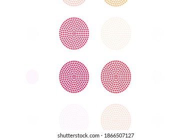 Light Red, Yellow vector pattern with spheres. Blurred bubbles on abstract background with colorful gradient. Design for poster, banner of websites.