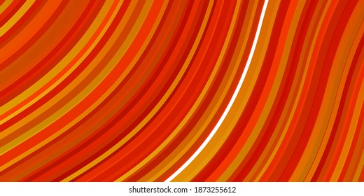 Light Red, Yellow vector pattern with curves. Abstract illustration with gradient bows. Design for your business promotion.