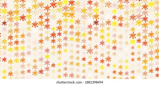 Light Red, Yellow vector pattern with coronavirus elements. Simple design in abstract style with infection forms. Wallpaper for health protection.