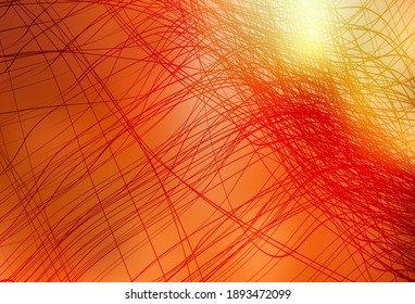 Light Red, Yellow vector pattern with wry lines. An elegant bright illustration with gradient lines. Simple template for your design.