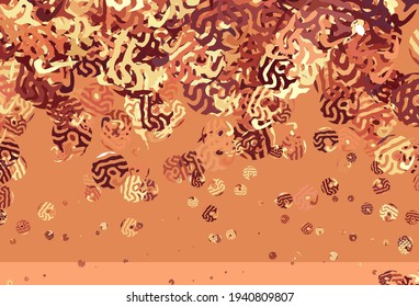 Light Red, Yellow vector pattern with random forms. Colorful chaotic forms with gradient in modern style. Simple design for your web site.