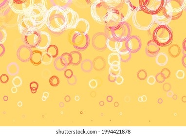 Light Red, Yellow vector pattern with spheres. Blurred bubbles on abstract background with colorful gradient. Design for poster, banner of websites.