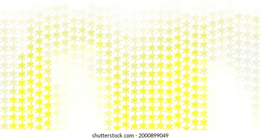 Light Red, Yellow vector pattern with coronavirus elements. Smart illustration with covid signs in decorative style. Simple drawing against danger fever.