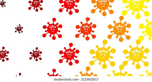 Light Red, Yellow vector pattern with coronavirus elements. Colorful abstract illustration with gradient medical shapes. Simple design against epidemic information.
