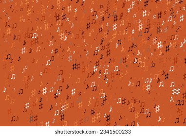 Light Red, Yellow vector pattern with music elements. Modern abstract illustration with melody keys. Pattern for school ad, booklets.