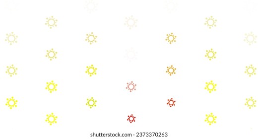 Light Red, Yellow vector pattern with coronavirus elements. Simple design in abstract style with infection forms. Best design for quarantine events.