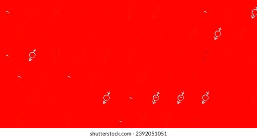 Light Red, Yellow vector pattern with feminism elements. Illustration with signs of women strength and power. Simple design for your web site.