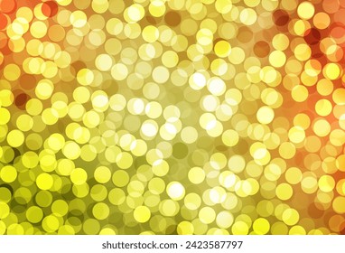 Light Red, Yellow vector pattern with spheres. Glitter abstract illustration with blurred drops of rain. Pattern for ads, leaflets.