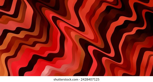 Light Red, Yellow vector pattern with curved lines. Colorful abstract illustration with gradient curves. Pattern for websites, landing pages.