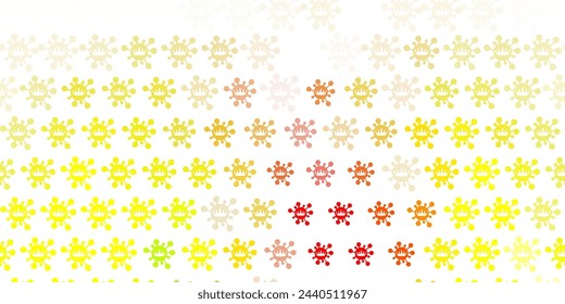 Light Red, Yellow vector pattern with coronavirus elements. Simple design in abstract style with infection forms. Best design for quarantine events.