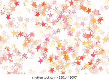 Light Red, Yellow vector pattern with christmas stars. Shining colored illustration with stars. Pattern for futuristic ad, booklets.