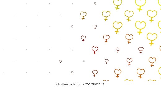 Light Red, Yellow vector pattern with feminism elements. Colorful illustration with gradient feminism shapes. Simple design for your web site.