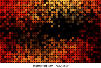 Light Red, Yellow vector red pattern of geometric circles, shapes. Colorful mosaic banner. Geometric background with colored disks.