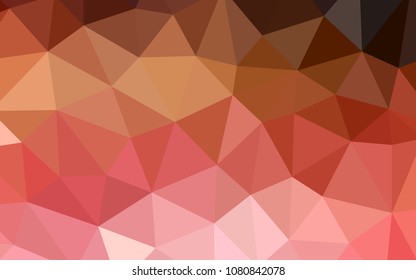 Light Red, Yellow vector polygon abstract background. Shining polygonal illustration, which consist of triangles. A completely new design for your leaflet.