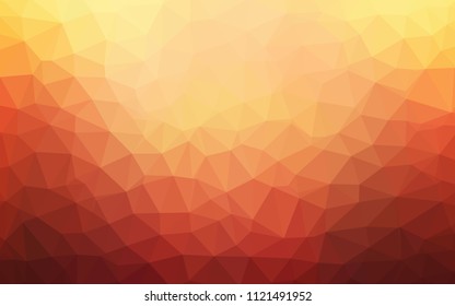 Light Red, Yellow vector polygon abstract backdrop. Triangular geometric sample with gradient.  Triangular pattern for your design.
