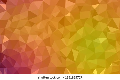 Light Red, Yellow vector polygon abstract layout. Shining polygonal illustration, which consist of triangles. Polygonal design for your web site.