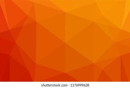Light Red, Yellow vector polygon abstract layout. Triangular geometric sample with gradient.  The completely new template can be used for your brand book.
