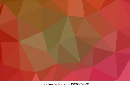 Light Red, Yellow vector polygon abstract backdrop. A sample with polygonal shapes. A completely new design for your leaflet.