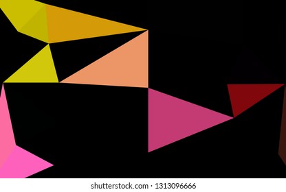 Light Red, Yellow vector polygon abstract backdrop. Triangular geometric sample with gradient.  Template for your brand book.